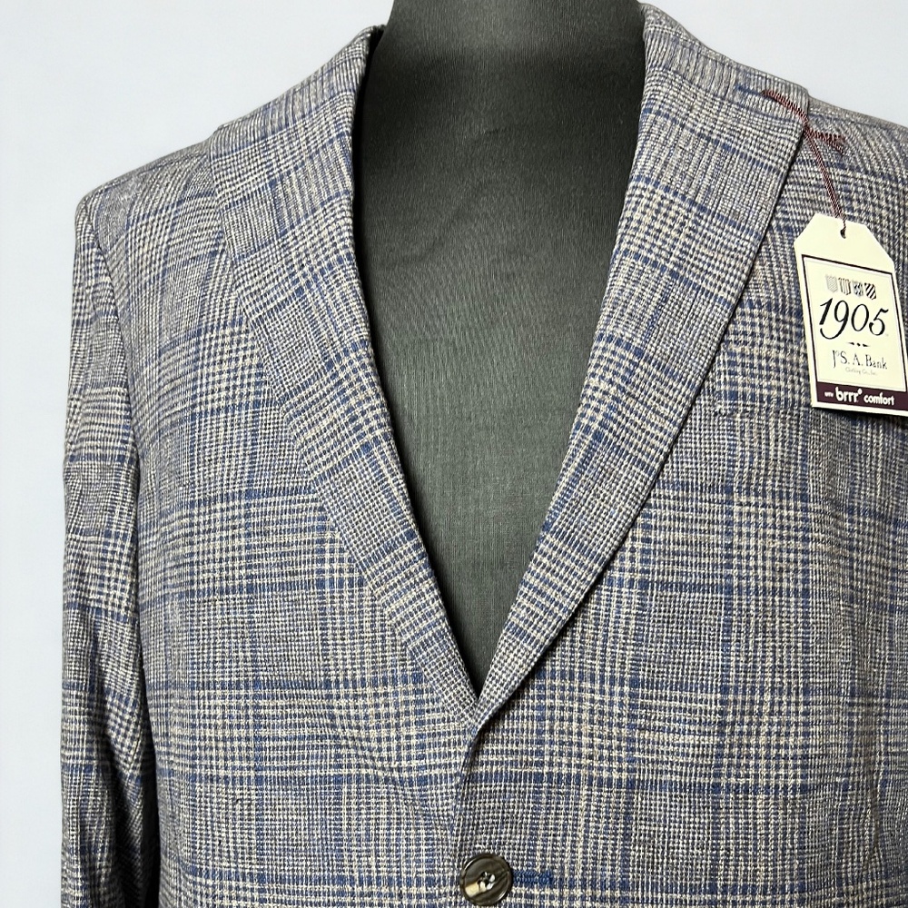 “NEW” 42R Blue striped Gray Blazer 1905 J°S. A. Bank Clothing Co.